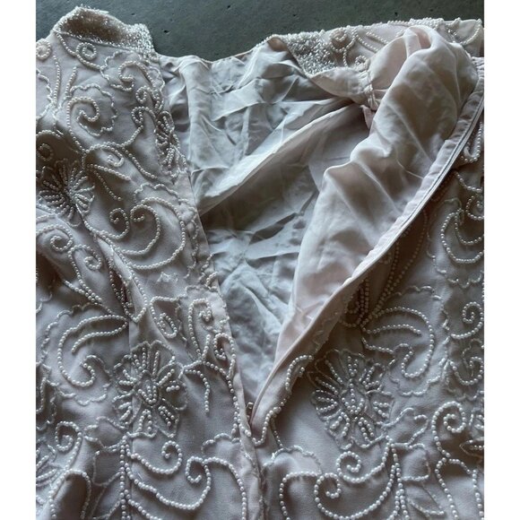 Vintage Draper’s & Damon’s Beaded Sparkly Women’s Top Sz 20 Pink Cream - Picture 8 of 14
